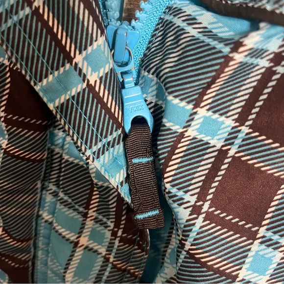 Girls Arizona Brown Blue Plaid Jacket Just Outer Shell Size Large 14 - Picture 4 of 13
